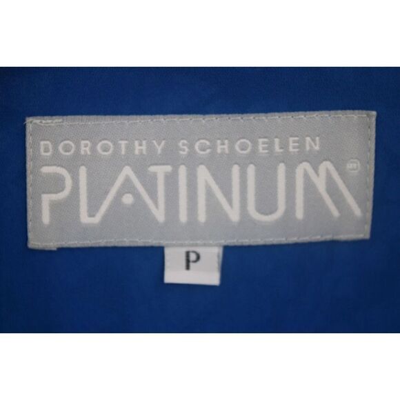 DOROTHY SCHOELEN PLATINUM BRIGHT BOLD WRAP BLOUSE SIZE P RAYON DRY CLEAN SS - Picture 7 of 8